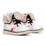 White Ruby Marble Print Winter Boots