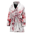 White Ruby Marble Print Women's Bathrobe
