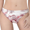 White Ruby Marble Print Women's Thong