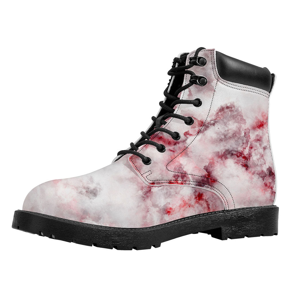 White Ruby Marble Print Work Boots
