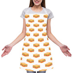 White Sandwiches Pattern Print Adjustable Apron