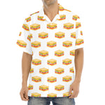 White Sandwiches Pattern Print Aloha Shirt
