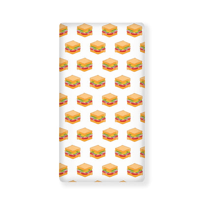 White Sandwiches Pattern Print Baby Crib Sheet