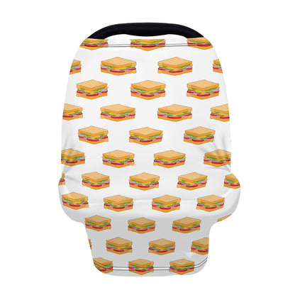 White Sandwiches Pattern Print Baby Seat Cover