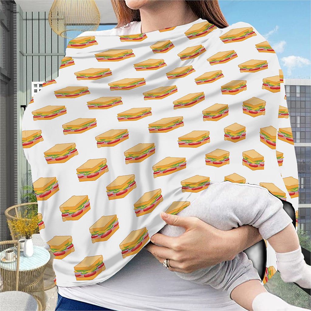 White Sandwiches Pattern Print Baby Seat Cover