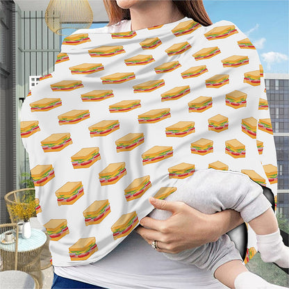 White Sandwiches Pattern Print Baby Seat Cover