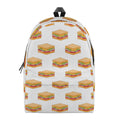 White Sandwiches Pattern Print School Backpack