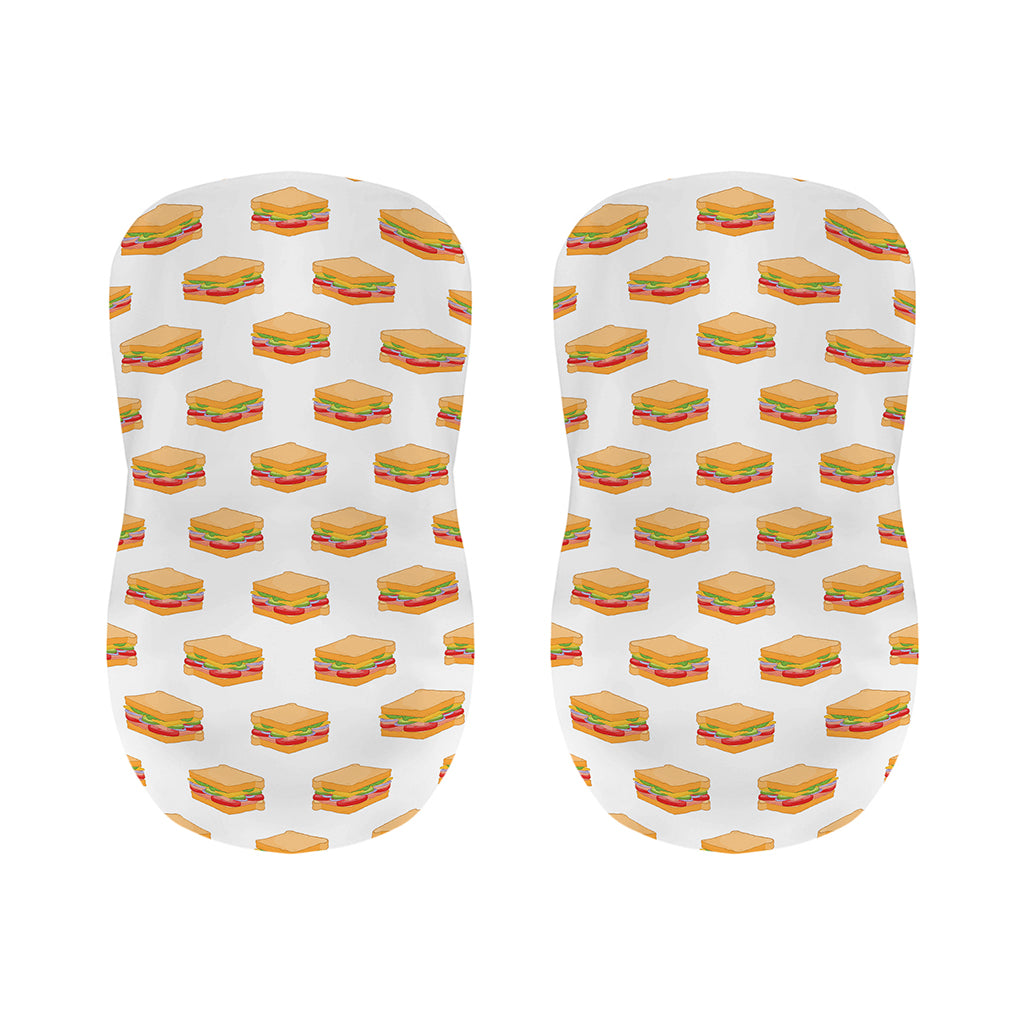 White Sandwiches Pattern Print Bar Stool Covers