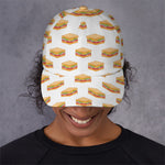 White Sandwiches Pattern Print Baseball Cap
