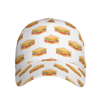 White Sandwiches Pattern Print Baseball Cap