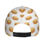 White Sandwiches Pattern Print Baseball Cap