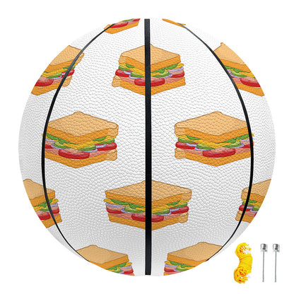 White Sandwiches Pattern Print Basketball