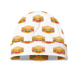 White Sandwiches Pattern Print Beanie