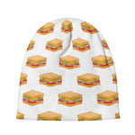 White Sandwiches Pattern Print Beanie
