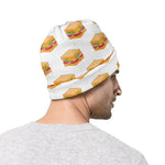 White Sandwiches Pattern Print Beanie