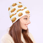 White Sandwiches Pattern Print Beanie