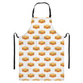 White Sandwiches Pattern Print Bib Apron With Pocket