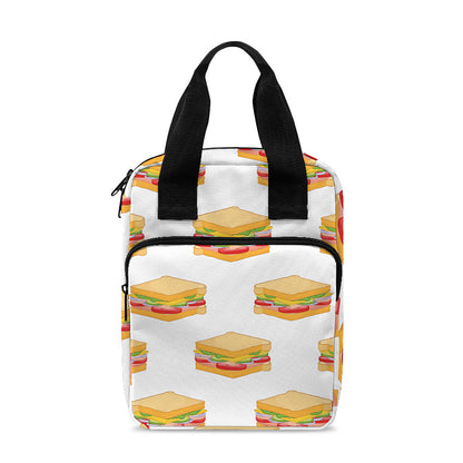 White Sandwiches Pattern Print Bible Tote Bag