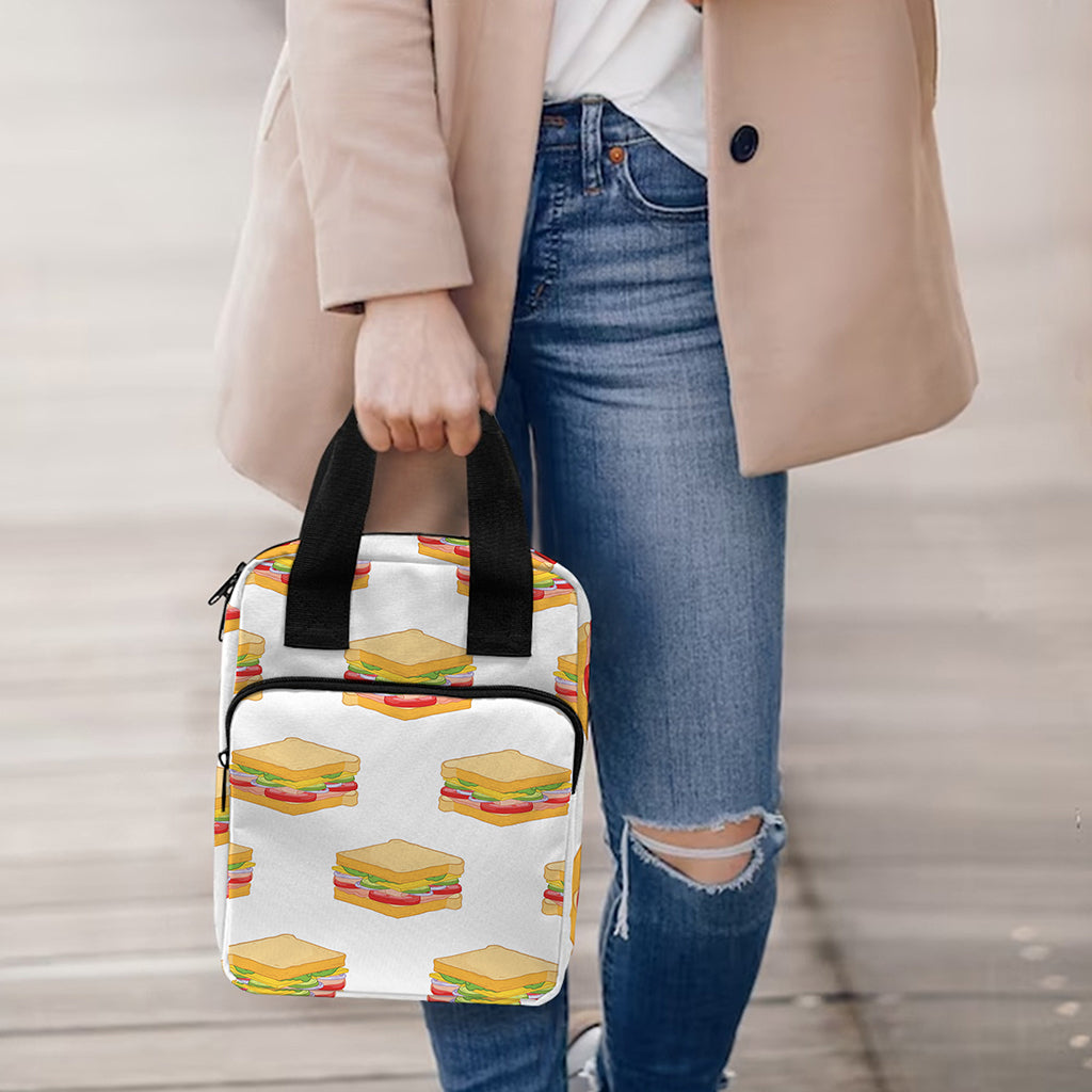 White Sandwiches Pattern Print Bible Tote Bag