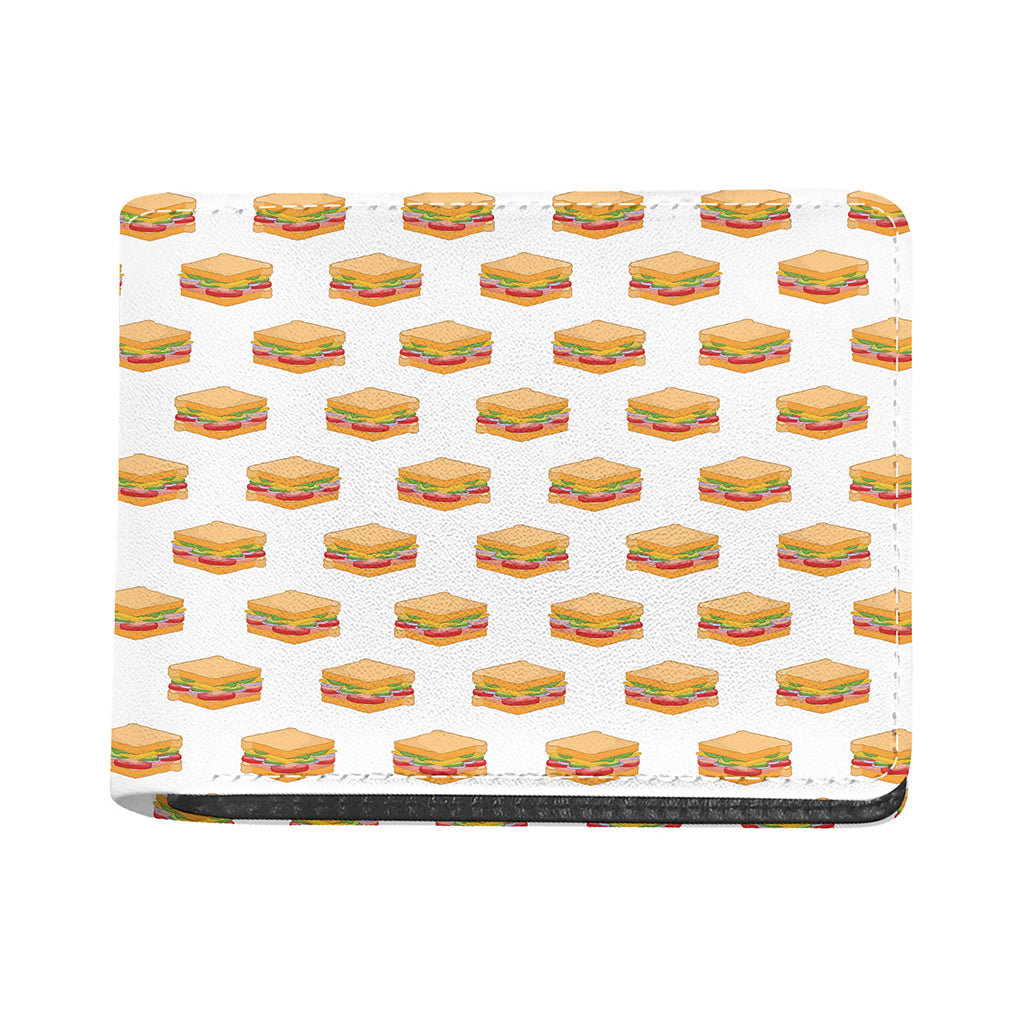 White Sandwiches Pattern Print Bifold Wallet
