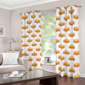 White Sandwiches Pattern Print Dimout Grommet Curtains