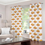 White Sandwiches Pattern Print Blackout Grommet Curtains