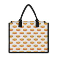 White Sandwiches Pattern Print Canvas Tote Bag