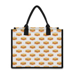 White Sandwiches Pattern Print Canvas Tote Bag