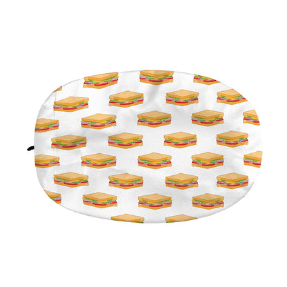 White Sandwiches Pattern Print Car Side Mirror Covers