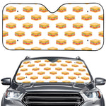 White Sandwiches Pattern Print Car Windshield Sun Shade
