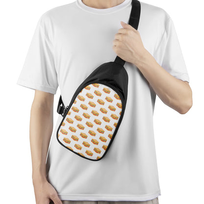 White Sandwiches Pattern Print Chest Bag