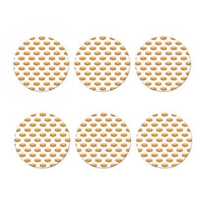 White Sandwiches Pattern Print Coaster Set
