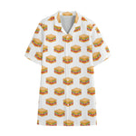 White Sandwiches Pattern Print Cotton Hawaiian Shirt