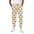 White Sandwiches Pattern Print Cotton Sweatpants