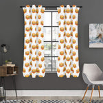 White Sandwiches Pattern Print Curtain