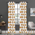 White Sandwiches Pattern Print Curtain