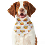 White Sandwiches Pattern Print Dog Bandana