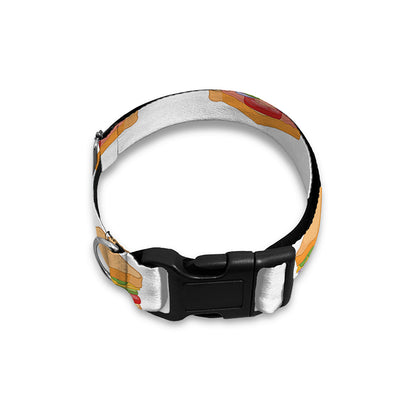 White Sandwiches Pattern Print Dog Collar