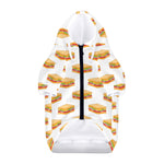 White Sandwiches Pattern Print Dog Zip Up Hoodie