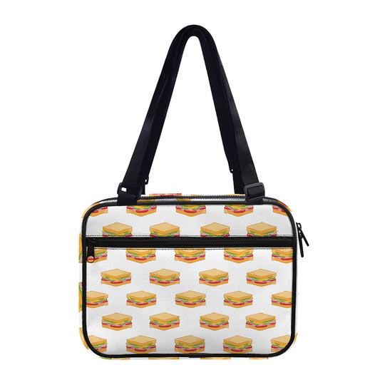 White Sandwiches Pattern Print Double Strap Bible Bag