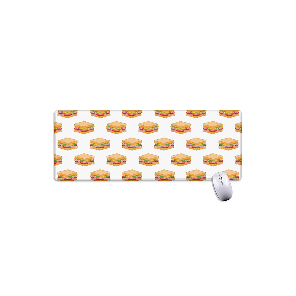 White Sandwiches Pattern Print Extended Mouse Pad