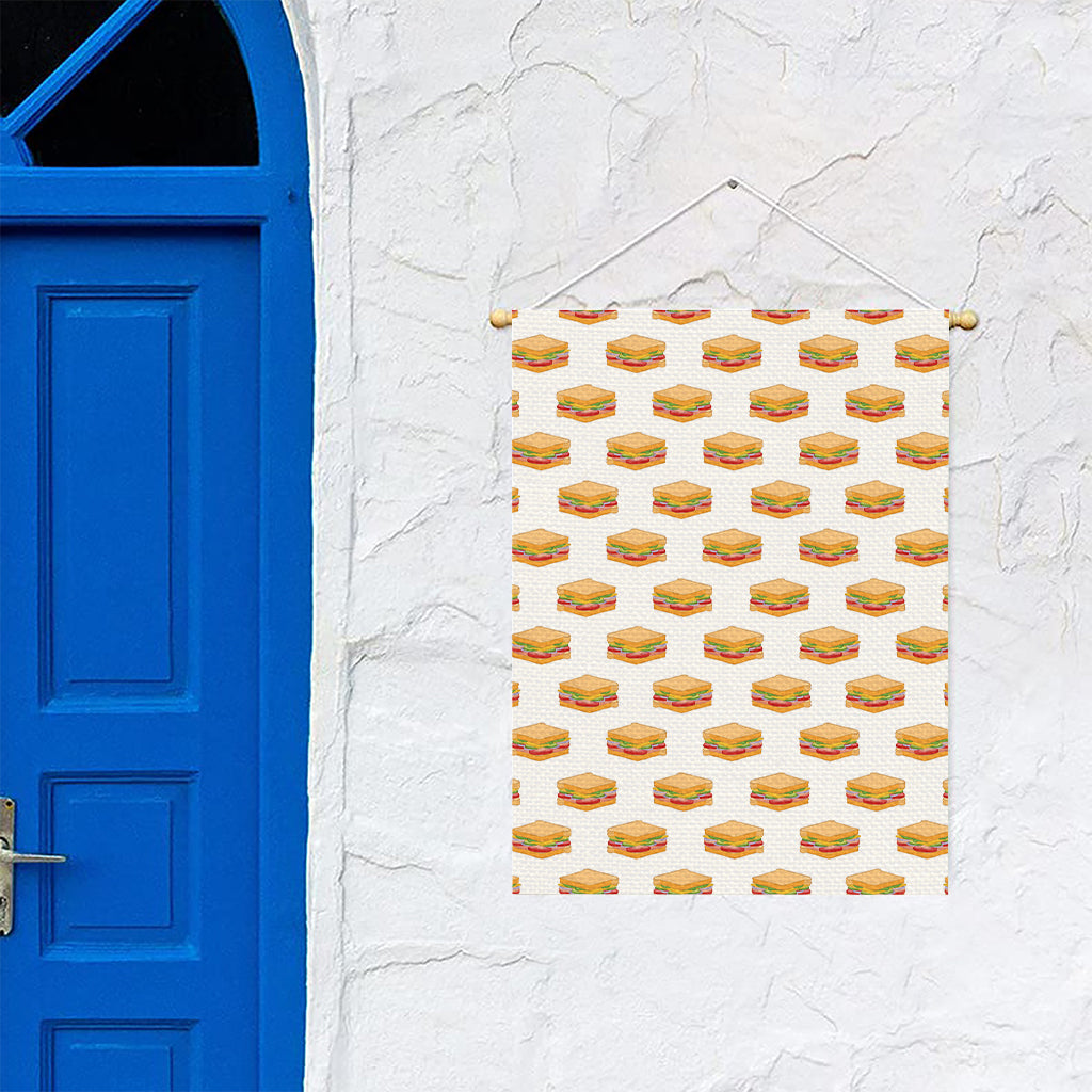 White Sandwiches Pattern Print Garden Flag