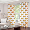 White Sandwiches Pattern Print Grommet Curtains