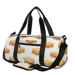 White Sandwiches Pattern Print Gym Bag