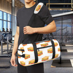 White Sandwiches Pattern Print Gym Bag