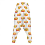 White Sandwiches Pattern Print Hammer Pants