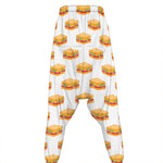 White Sandwiches Pattern Print Hammer Pants