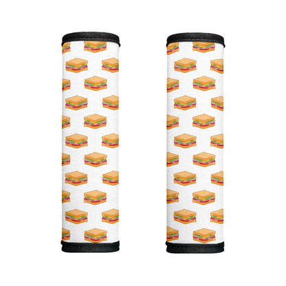 White Sandwiches Pattern Print Handle Covers