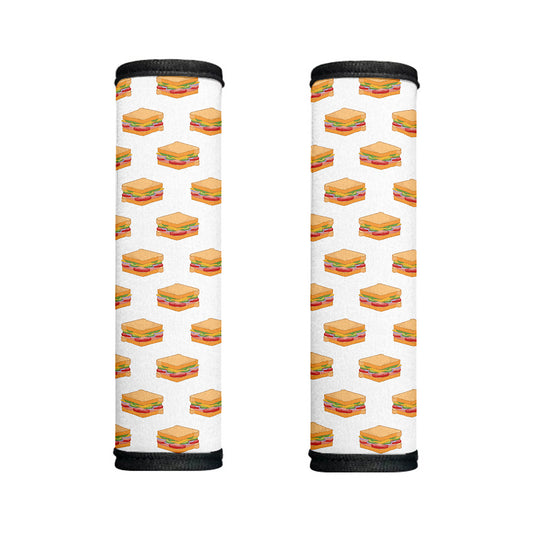 White Sandwiches Pattern Print Handle Covers