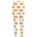 White Sandwiches Pattern Print High-Waisted Pocket Leggings